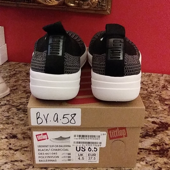 0316 Fitflop Uberknit Slip On Ballerina Shoes - Picture 4 of 8